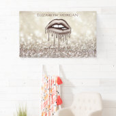 Elegante, moderne Metallic Dripping Lips, Bokeh Banner (Insitu)