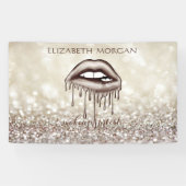 Elegante, moderne Metallic Dripping Lips, Bokeh Banner (Horizontal)