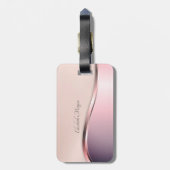 Elegante moderne Metallik, Rosa, Schwarze Katze Gepäckanhänger (Rückseite vertikal)