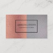 Elegante moderne metallische Rose Gold Silver Visitenkarte (Vorderseite)