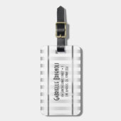 Elegante moderne Metallische Silberstreifen Gepäckanhänger (Vorderseite vertikal)