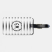 Elegante moderne Metallische Silberstreifen Gepäckanhänger (Rückseite horizontal)