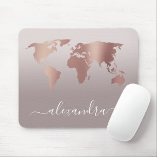 Elegante moderne Mindest-Rose-Goldgraukarte Mousepad