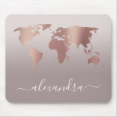 Elegante moderne Mindest-Rose-Goldgraukarte Mousepad (Vorne)