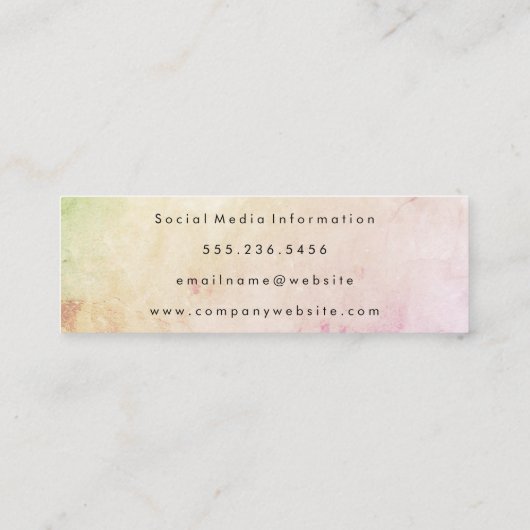 Elegante Moderne Mini Visitenkarte (Rückseite)