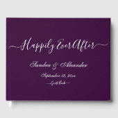 Elegante Moderne Minimal Bold Lila Hochzeit Gästebuch (Vorderseite)