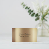 Elegante Moderne Minimal Metallic Gold Wedding Visitenkarte (Stehend Vorderseite)