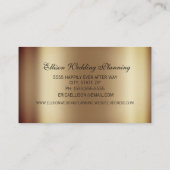 Elegante Moderne Minimal Metallic Gold Wedding Visitenkarte (Rückseite)