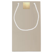 Elegante Moderne Minimal Pastel Beige Gold Kleine Geschenktüte (Rückseite)