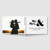 Elegante Moderne Minimal Schwarz/Weiß Hochzeit Gästebuch (Voll)