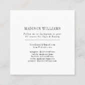 Elegante moderne Minimal Simple Foto Social Media Telefonnummerkarte (Rückseite)