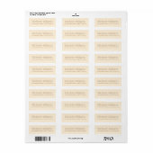 Elegante moderne minimale Creme-Rücksendeadresse (Vorne)