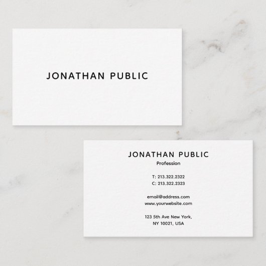 Elegante moderne minimale Design Signatur Matte Visitenkarte (Vorne/Hinten)