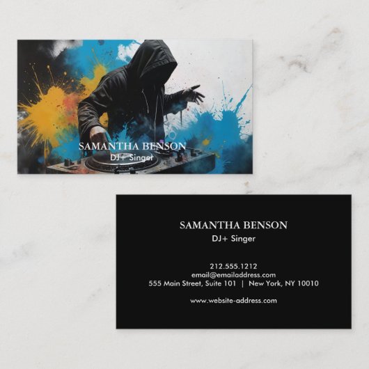 Elegante Moderne minimale DJ-Musik Visitenkarte (Vorne/Hinten)