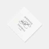 Elegante Moderne Minimale Einfache Fun Fakt Hochze Serviette (Ecke)