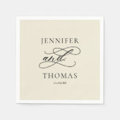 Elegante Moderne Minimale Einfache Fun Fakt Hochze Serviette (Vorderseite)