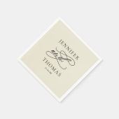 Elegante Moderne Minimale Einfache Fun Fakt Hochze Serviette (Ecke)