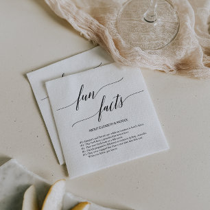 Elegante Moderne Minimale Einfache Fun Fakt Hochze Serviette
