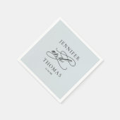 Elegante Moderne Minimale Einfache Fun Fakt Hochze Serviette (Ecke)