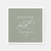 Elegante Moderne Minimale Einfache Fun Fakt Hochze Serviette (Vorderseite)