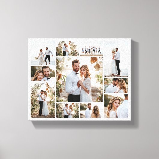 Elegante moderne minimale Foto Collage einfach sau Leinwanddruck (Vorderseite)