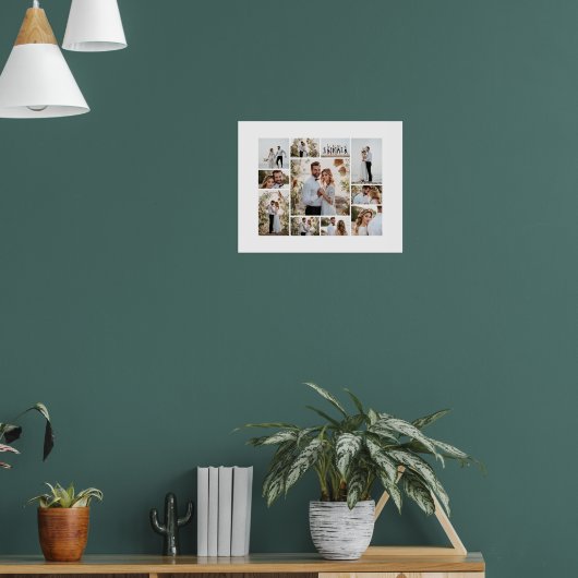 Elegante moderne minimale Foto Collage einfach sau Poster (Wohnzimmer 1)