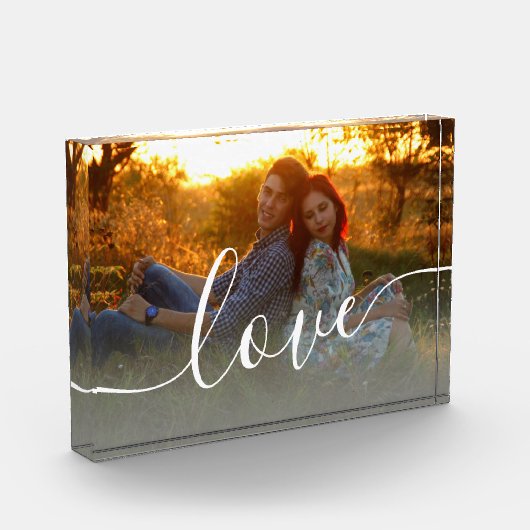 Elegante moderne minimale Foto-Liebe Fotoblock (Links)