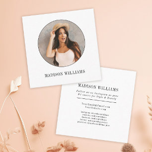 Elegante moderne minimale Foto Social Media Telefonnummerkarte