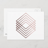 elegante moderne minimale Imitate Rose Gold geomet Postkarte (Vorne/Hinten)