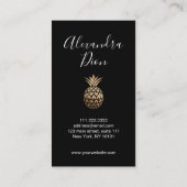 Elegante moderne, minimale Kupfergold-Ananas Visitenkarte (Rückseite)
