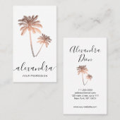 Elegante, moderne, minimale Rose Gold und weiße Pa Visitenkarte (Vorne/Hinten)