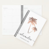 Elegante moderne, minimale Rose Gold & Weiß Palmen Planer (Anzeige)