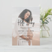 Elegante moderne Minimalistisch Hello Foto Kinderd Einladung (Stehend Vorderseite)