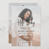 Elegante moderne Minimalistisch Hello Foto Kinderd Einladung (Vorne/Hinten)