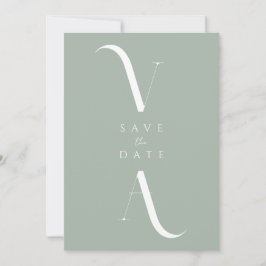 Elegante Moderne Minimalistisch Sage Green Wedding Save The Date