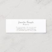 Elegante moderne Minimalistische Designvorlage Tre Mini Visitenkarte (Rückseite)