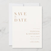 Elegante moderne Minimalistische Elfenbeinküste un Save The Date (Vorderseite)