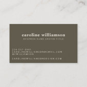 Elegante Moderne Minimalistische Erde Einfach Visitenkarte (Rückseite)