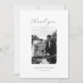 Elegante Moderne Minimalistische Foto-Skripte Hoch Dankeskarte (Vorderseite)