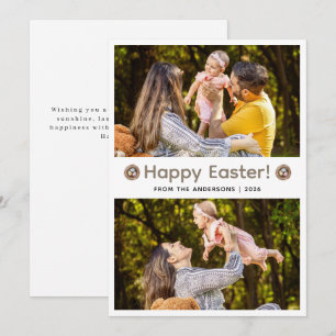 Elegante moderne minimalistische Frohe Ostern 2 Fo Feiertagskarte