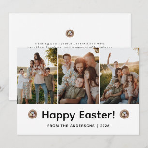 Elegante moderne minimalistische Frohe Ostern 3 Fo Feiertagskarte