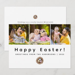 Elegante moderne minimalistische Frohe Ostern 3 Fo Feiertagskarte