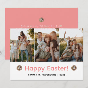 Elegante moderne minimalistische Frohe Ostern 3 Fo Feiertagskarte