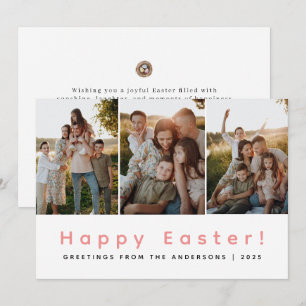 Elegante moderne minimalistische Frohe Ostern 3 Fo Feiertagskarte