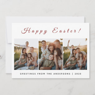 Elegante moderne minimalistische Frohe Ostern 3 Fo Feiertagskarte