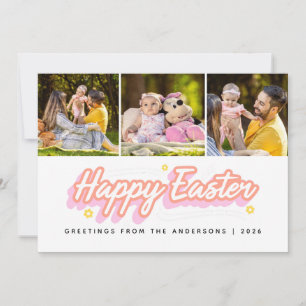 Elegante moderne minimalistische Frohe Ostern 3 Fo Feiertagskarte