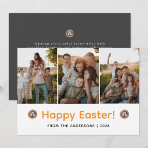 Elegante moderne minimalistische Frohe Ostern 3 Fo Feiertagskarte