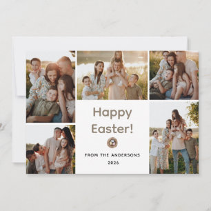 Elegante moderne minimalistische Frohe Ostern 5 Fo Feiertagskarte