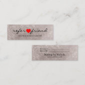 Elegante moderne Minimalistische Herzerkrankungska Mini Visitenkarte (Vorne/Hinten)