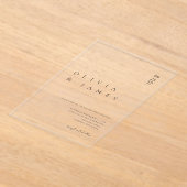 Elegante Moderne Minimalistische Hochzeit Acryleinladungen (Ablage )